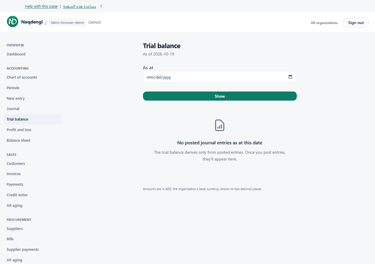Actual synthetic demo: Read financial reports. Application labels are shown in English.